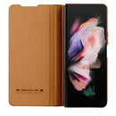 For Samsung Galaxy Z Fold4 5G NILLKIN QIN Series Pro Sliding Camera Cover Design Leather Phone Case(Brown)