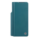 For Samsung Galaxy Z Fold4 5G NILLKIN QIN Series Pro Sliding Camera Cover Design Leather Phone Case(Cyan)