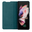 For Samsung Galaxy Z Fold4 5G NILLKIN QIN Series Pro Sliding Camera Cover Design Leather Phone Case(Cyan)