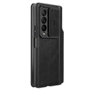 For Samsung Galaxy Z Fold4 5G NILLKIN QIN Series Pro Sliding Camera Cover Design Leather Phone Case(Black)