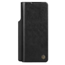 For Samsung Galaxy Z Fold4 5G NILLKIN QIN Series Pro Sliding Camera Cover Design Leather Phone Case(Black)