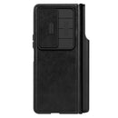 For Samsung Galaxy Z Fold4 5G NILLKIN QIN Series Pro Sliding Camera Cover Design Leather Phone Case(Black)