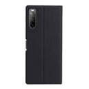 For Sony Xperia 10 II ViLi Shockproof TPU + PU Horizontal Flip Protective Case with Card Slot & Holder(Black)