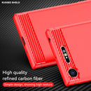 For Sony Xperia XZ1 Brushed Texture Carbon Fiber TPU Phone Case(Red)