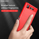 For Sony Xperia XZ1 Brushed Texture Carbon Fiber TPU Phone Case(Red)