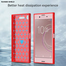 For Sony Xperia XZ1 Brushed Texture Carbon Fiber TPU Phone Case(Red)