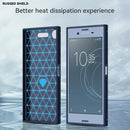 For Sony Xperia XZ1 Brushed Texture Carbon Fiber TPU Phone Case(Blue)