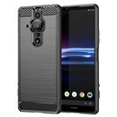 For Sony Xperia Pro-I Brushed Texture Carbon Fiber TPU Phone Case(Black)