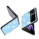 For Samsung Galaxy Z Flip4 TPU Shockproof Folding Protective Phone Case(Blue Butterfly)