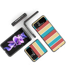 For Samsung Galaxy Z Flip4 TPU Shockproof Folding Protective Phone Case(Yellow Stripes)