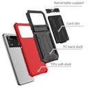 For Xiaomi Poco M4 Pro 4G Kickstand Armor Card Wallet Phone Case(Red)