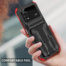 For Xiaomi Poco M4 Pro 4G Kickstand Armor Card Wallet Phone Case(Red)