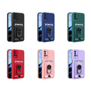 For Xiaomi Redmi 9T Ring Kickstand Card Wallet TPU Phone Case with Lanyard(Night Green)