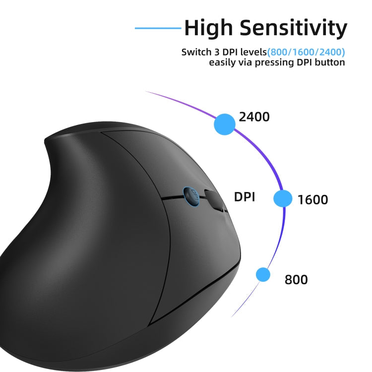 X10 2.4G Wireless Vertical Ergonomic Gaming Mouse(Black)