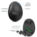 X10 2.4G Wireless Vertical Ergonomic Gaming Mouse(Black)