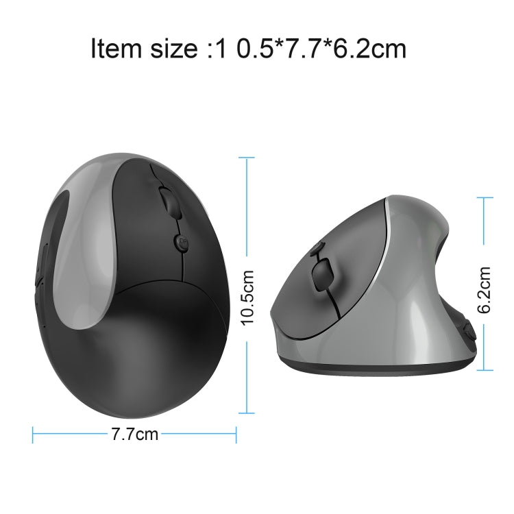 X10 2.4G Wireless Vertical Ergonomic Gaming Mouse(Grey)