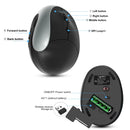 X10 2.4G Wireless Vertical Ergonomic Gaming Mouse(Grey)