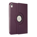 For iPad 10th Gen 10.9 2022 360 Degree Rotation Litchi Texture Flip Leather Tablet Case with Holder (Purple)