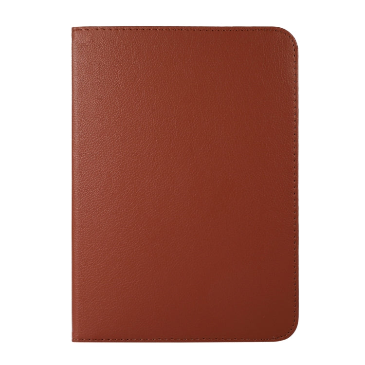 For iPad 10th Gen 10.9 2022 360 Degree Rotation Litchi Texture Flip Leather Tablet Case with Holder (Brown)