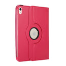 For iPad 10th Gen 10.9 2022 360 Degree Rotation Litchi Texture Flip Leather Tablet Case with Holder (Rose Red)