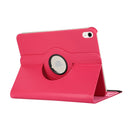 For iPad 10th Gen 10.9 2022 360 Degree Rotation Litchi Texture Flip Leather Tablet Case with Holder (Rose Red)