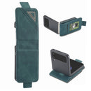 For Samsung Galaxy Z Flip4 Forwenw Dual-side Buckle Leather Phone Case(Dark Cyan)