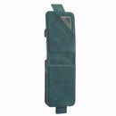 For Samsung Galaxy Z Flip4 Forwenw Dual-side Buckle Leather Phone Case(Dark Cyan)