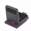 For Samsung Galaxy Z Flip4 Forwenw Dual-side Buckle Leather Phone Case(Wine Red)