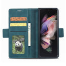For Samsung Galaxy Z Fold4 Forwenw Dual-side Buckle Leather Phone Case(Dark Cyan)