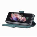 For Samsung Galaxy Z Fold4 Forwenw Dual-side Buckle Leather Phone Case(Dark Cyan)