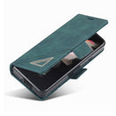 For Samsung Galaxy Z Fold4 Forwenw Dual-side Buckle Leather Phone Case(Dark Cyan)
