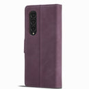 For Samsung Galaxy Z Fold4 Forwenw Dual-side Buckle Leather Phone Case(Wine Red)