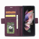 For Samsung Galaxy Z Fold4 Forwenw Dual-side Buckle Leather Phone Case(Wine Red)