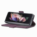 For Samsung Galaxy Z Fold4 Forwenw Dual-side Buckle Leather Phone Case(Wine Red)