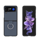 For Samsung Galaxy Z Flip4 Fabric Shockproof TPU Fold Protective Case with Lanyard(Blue)