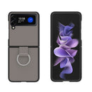 For Samsung Galaxy Z Flip4 Fabric Shockproof TPU Fold Protective Case with Lanyard(Beige)