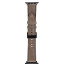 Litchi Texture Leather Watch Band For Apple Watch Series 8&7 41mm / SE 2&6&SE&5&4 40mm / 3&2&1 38mm(Dark Grey)
