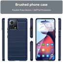 For Motorola Moto S30 Pro Brushed Texture Carbon Fiber TPU Phone Case(Blue)