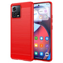 For Motorola Moto S30 Pro Brushed Texture Carbon Fiber TPU Phone Case(Red)