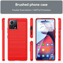 For Motorola Moto S30 Pro Brushed Texture Carbon Fiber TPU Phone Case(Red)