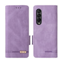 For Samsung Galaxy Z Fold4 Magnetic Clasp Flip Leather Phone Case(Purple)