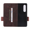 For Samsung Galaxy Z Fold4 Magnetic Clasp Flip Leather Phone Case(Brown)