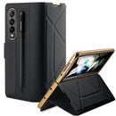 For Samsung Galaxy Z Fold4 GKK Transformers Shockproof Folding Phone Leather Case with Pen Slot & Stand(Black)