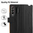 For Samsung Galaxy Z Fold4 GKK Transformers Shockproof Folding Phone Leather Case with Pen Slot & Stand(Black)