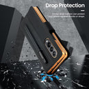 For Samsung Galaxy Z Fold4 GKK Transformers Shockproof Folding Phone Leather Case with Pen Slot & Stand(Green)