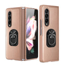 For Samsung Galaxy Z Fold4 GKK Litchi Pattern Foldable Protective Phone Case with Ring Holder(Gold)