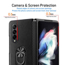 For Samsung Galaxy Z Fold4 GKK Litchi Pattern Foldable Protective Phone Case with Ring Holder(Black)