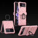 For Samsung Galaxy Z Flip4 GKK Sliding Camshield Magnetic Armor Flip Phone Case with Ring Holder(Sweet Pink)