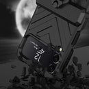 For Samsung Galaxy Z Flip4 GKK Sliding Camshield Magnetic Armor Flip Phone Case with Ring Holder(Black)