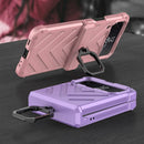 For Samsung Galaxy Z Flip4 GKK Sliding Camshield Magnetic Armor Flip Phone Case with Ring Holder(Black)